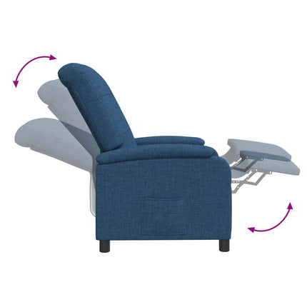 Massagefåtölj Blå Tyg