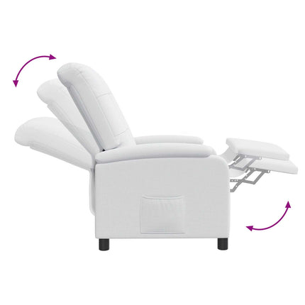 Massagefåtölj Vit Tyg