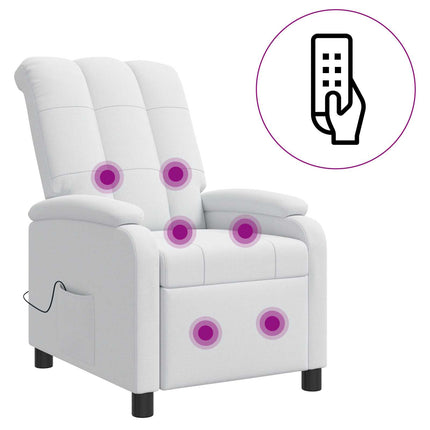 Massagefåtölj Vit Tyg