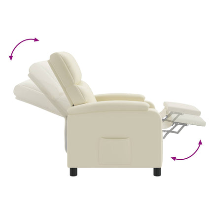 Recliner Gräddvit Konstläder