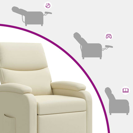 Recliner Gräddvit Konstläder
