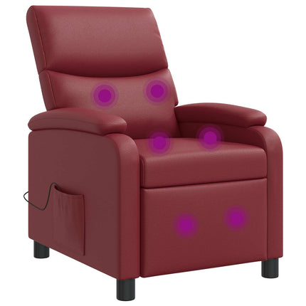 Massagefåtölj Vinröd Konstläder