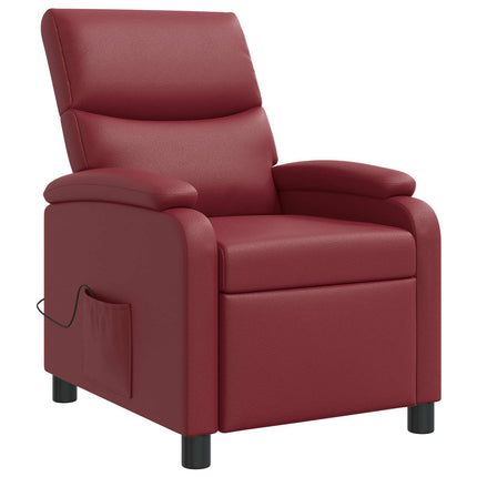 Massagefåtölj Vinröd Konstläder