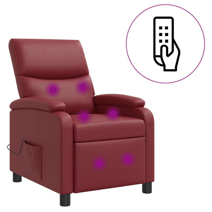 Massagefåtölj Vinröd Konstläder