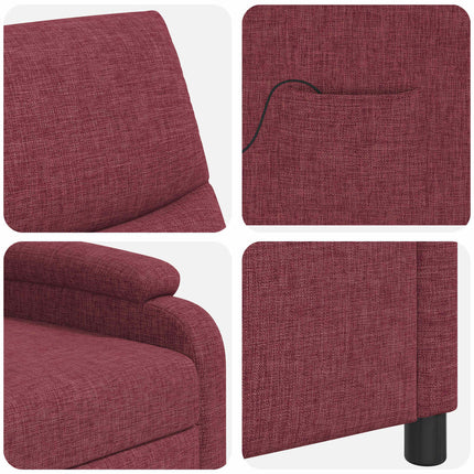 Massagefåtölj Vinröd Tyg