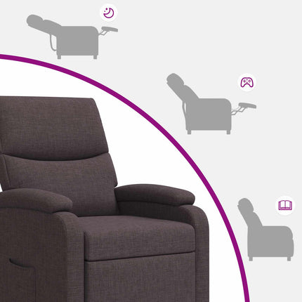 Massagefåtölj Mörkbrun Tyg