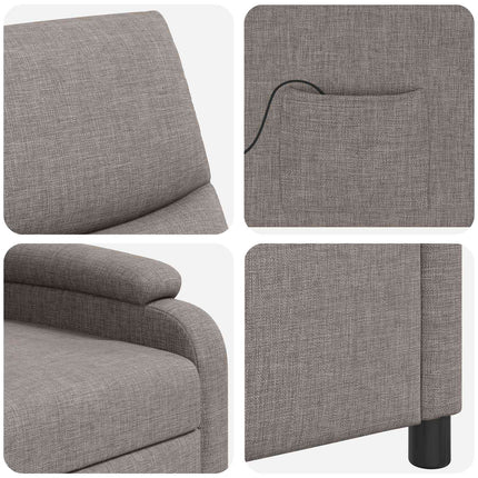 Massagefåtölj Taupe Tyg