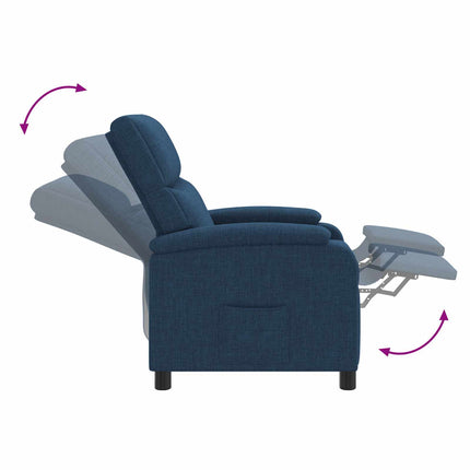 Massagefåtölj Blå Tyg