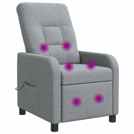 Massagefåtölj Ljusgrå Tyg