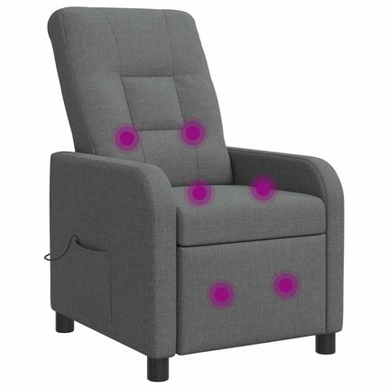 Massagefåtölj Mörkgrå Tyg