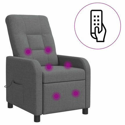 Massagefåtölj Mörkgrå Tyg
