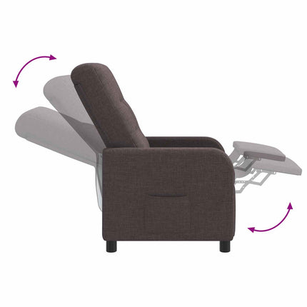 Massagefåtölj Mörkbrun Tyg