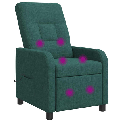 Massagefåtölj Mörkgrön Tyg