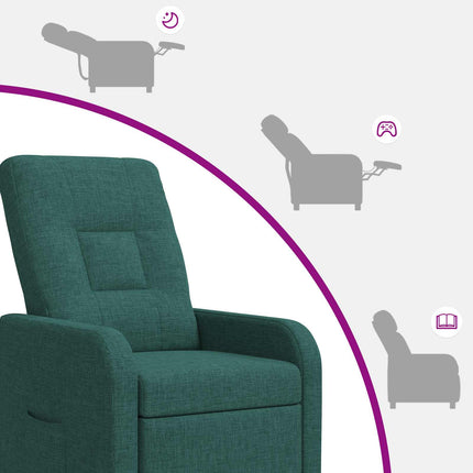 Massagefåtölj Mörkgrön Tyg