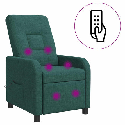 Massagefåtölj Mörkgrön Tyg