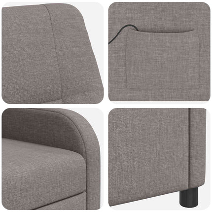 Massagefåtölj Taupe Tyg
