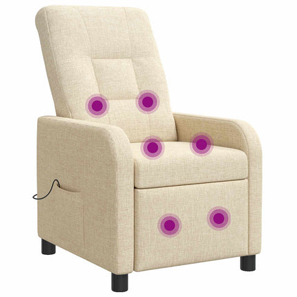 Massagefåtölj Gräddvit Tyg