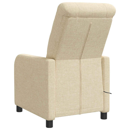 Massagefåtölj Gräddvit Tyg