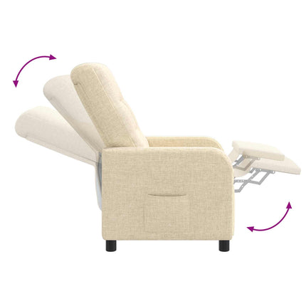 Massagefåtölj Gräddvit Tyg