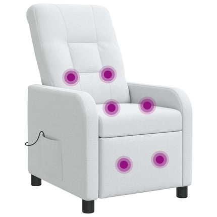 Massagefåtölj Vit Tyg