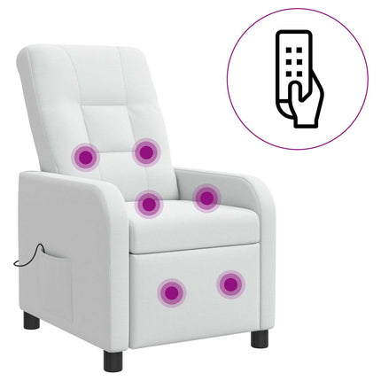 Massagefåtölj Vit Tyg