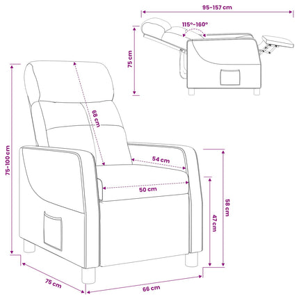 Recliner Vinröd Tyg