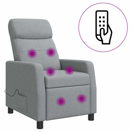 Massagefåtölj Ljusgrå Tyg