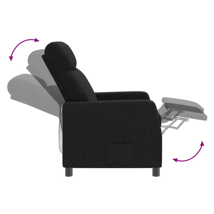 Massagefåtölj Svart Tyg