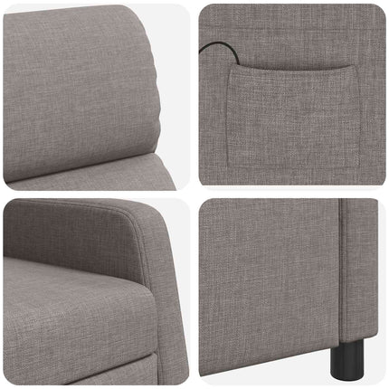 Massagefåtölj Taupe Tyg