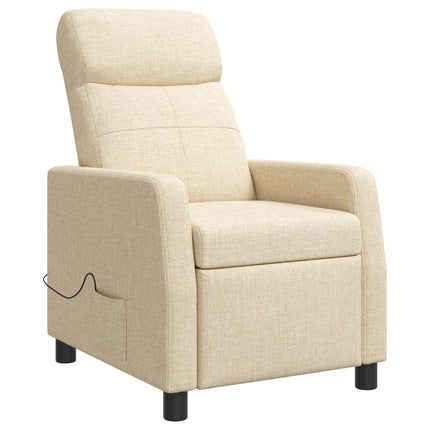 Massagefåtölj Gräddvit Tyg