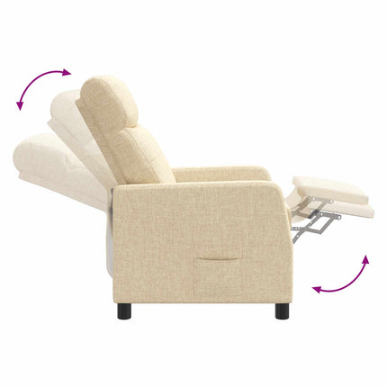 Massagefåtölj Gräddvit Tyg