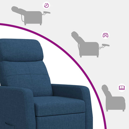 Massagefåtölj Blå Tyg