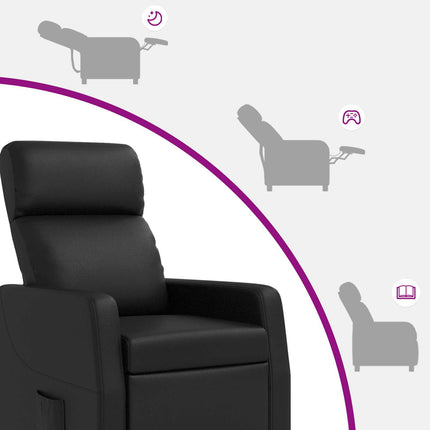 Recliner Svart Konstläder