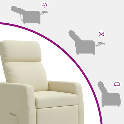 Recliner Gräddvit Konstläder