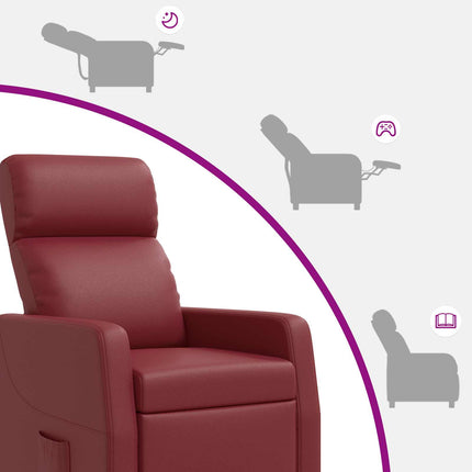Recliner Vinröd Konstläder