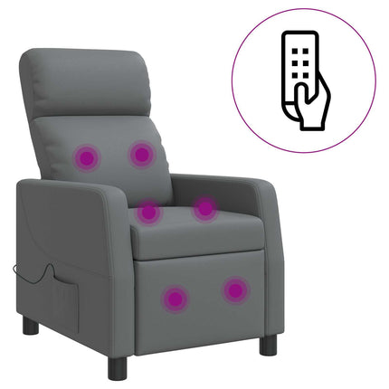 Massagefåtölj Grå Konstläder