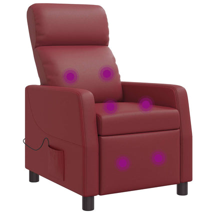 Massagefåtölj Vinröd Konstläder