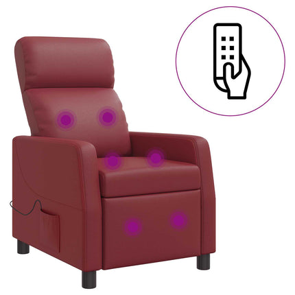 Massagefåtölj Vinröd Konstläder