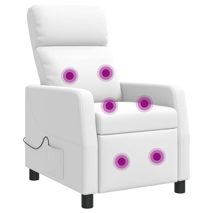 Massagefåtölj Vit Konstläder