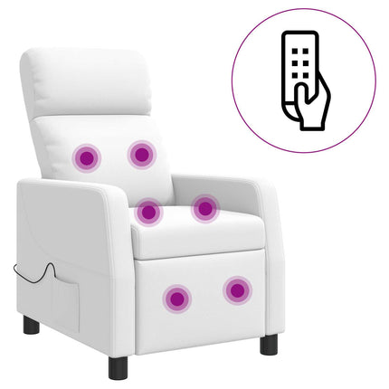 Massagefåtölj Vit Konstläder