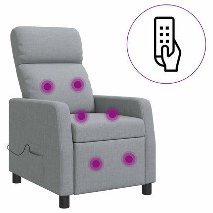 Massagefåtölj Ljusgrå Tyg