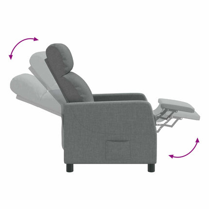 Massagefåtölj Mörkgrå Tyg