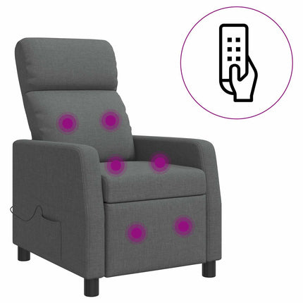 Massagefåtölj Mörkgrå Tyg