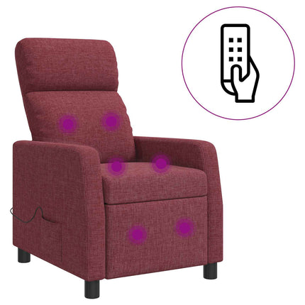 Massagefåtölj Vinröd Tyg