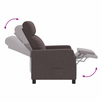 Massagefåtölj Mörkbrun Tyg