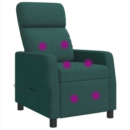Massagefåtölj Mörkgrön Tyg