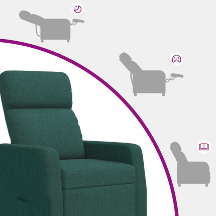 Massagefåtölj Mörkgrön Tyg