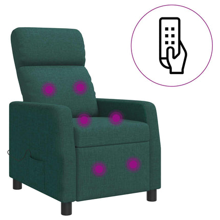 Massagefåtölj Mörkgrön Tyg
