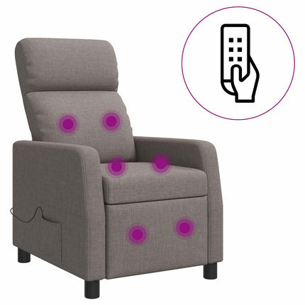 Massagefåtölj Taupe Tyg