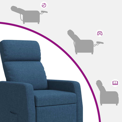 Massagefåtölj Blå Tyg